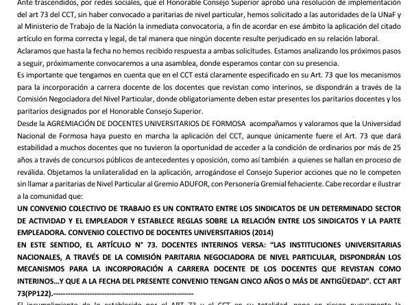 Comunicado de Prensa donde aclaramos los alcances y la aplicación del Convenio Colectivo de Trabajo. Cordialmente Comisión Directiva